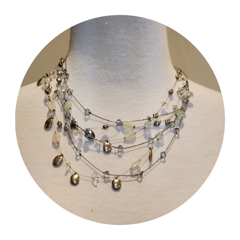 Coldwater Creek Cascading Metallic Bead Statement… - image 7